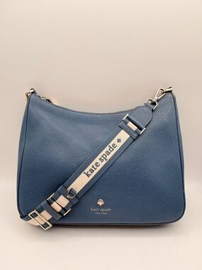 KATE SPADE Emma Pebbled Leather Crossbody Bag Blue